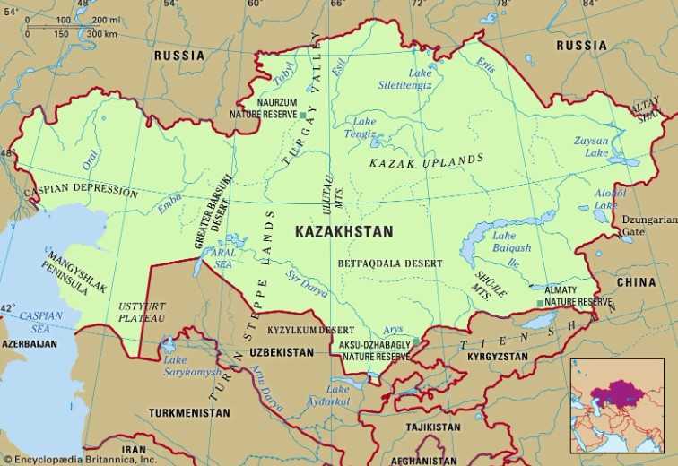 Peta Kazakhstan