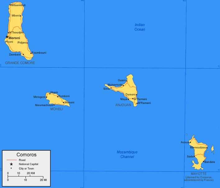 Peta Komoro
