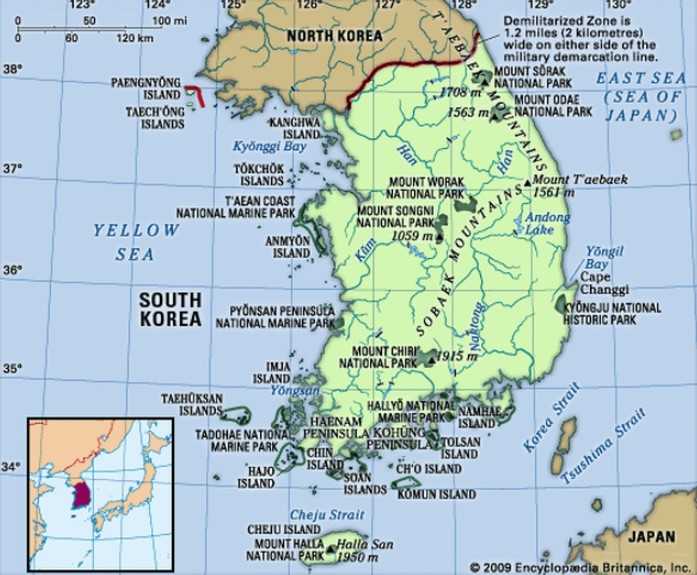 Peta Korea Selatan