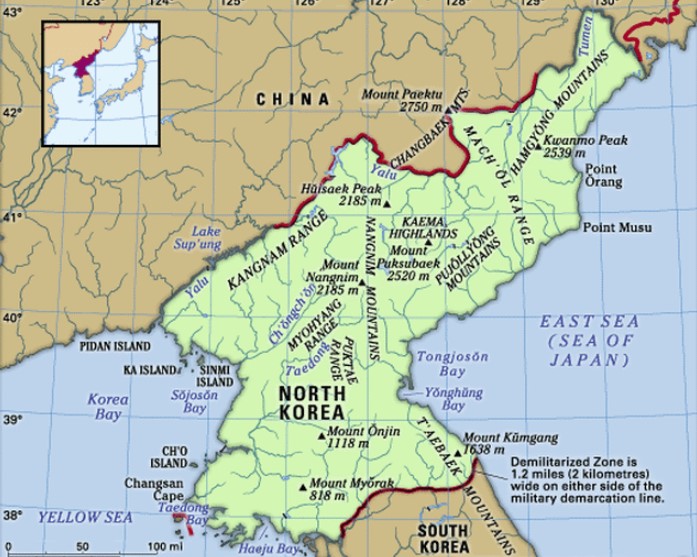 Peta Korea Utara