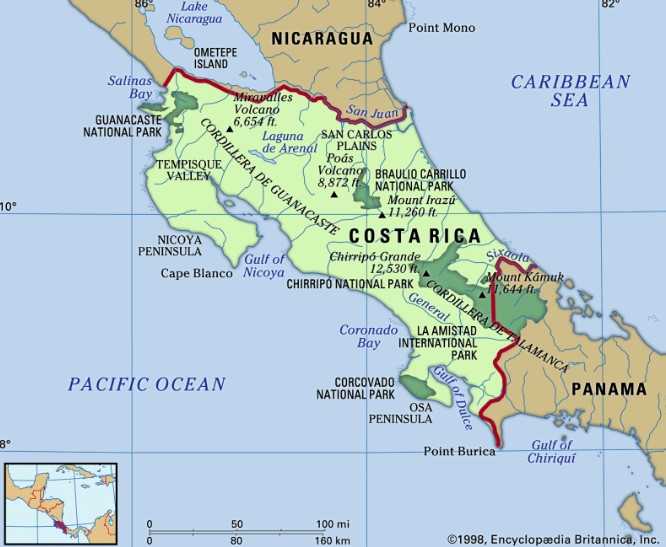 Peta Kosta Rika