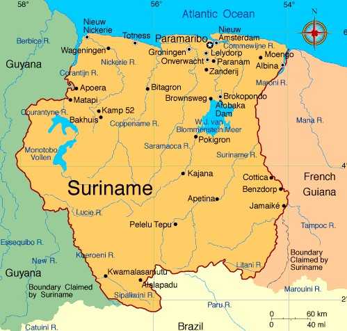 Peta Suriname