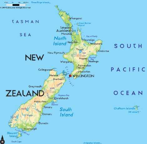 Peta Selandia Baru