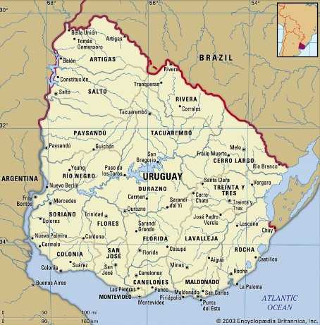 Peta Uruguay